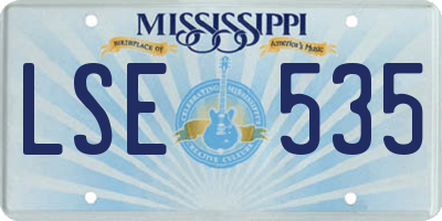 MS license plate LSE535