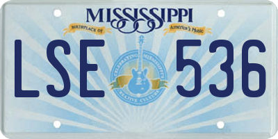 MS license plate LSE536