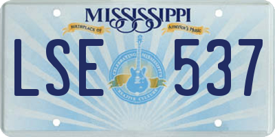 MS license plate LSE537