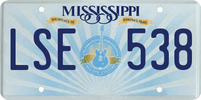 MS license plate LSE538