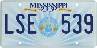 MS license plate LSE539