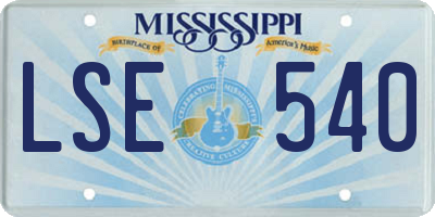 MS license plate LSE540
