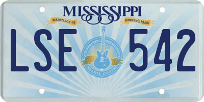 MS license plate LSE542