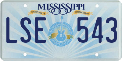 MS license plate LSE543