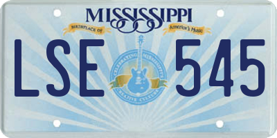 MS license plate LSE545
