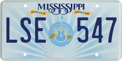 MS license plate LSE547