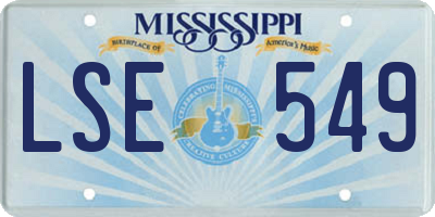 MS license plate LSE549