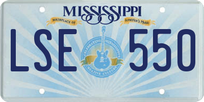 MS license plate LSE550