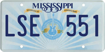 MS license plate LSE551