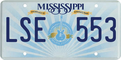 MS license plate LSE553