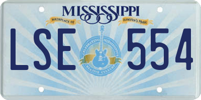 MS license plate LSE554