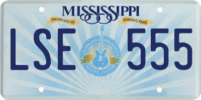 MS license plate LSE555