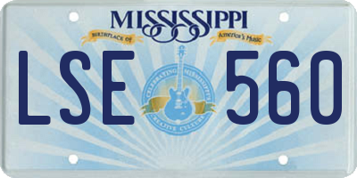 MS license plate LSE560
