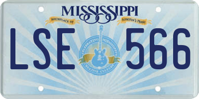 MS license plate LSE566
