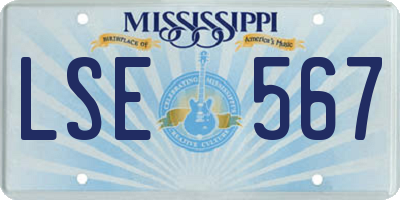 MS license plate LSE567