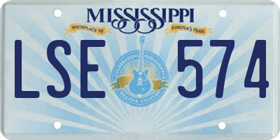 MS license plate LSE574