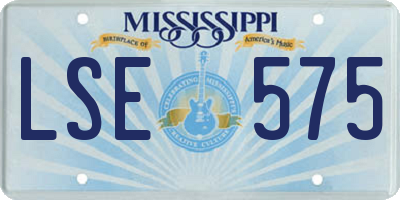 MS license plate LSE575