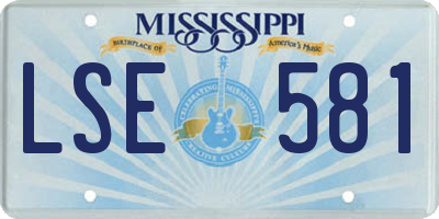 MS license plate LSE581