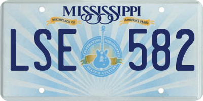 MS license plate LSE582