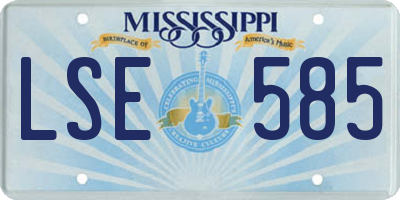 MS license plate LSE585