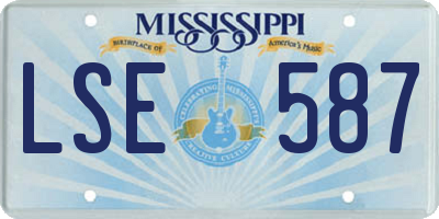 MS license plate LSE587