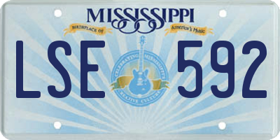 MS license plate LSE592
