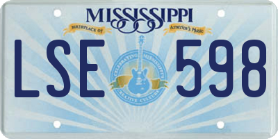 MS license plate LSE598