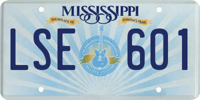 MS license plate LSE601