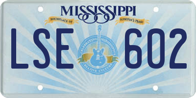 MS license plate LSE602