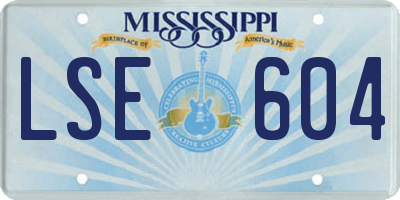 MS license plate LSE604