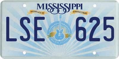 MS license plate LSE625
