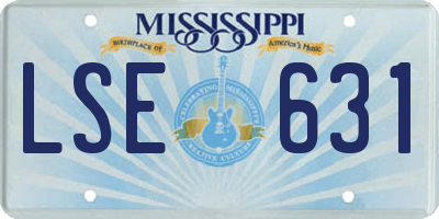 MS license plate LSE631