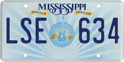 MS license plate LSE634