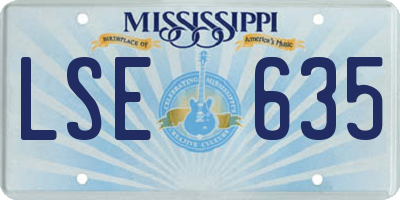 MS license plate LSE635