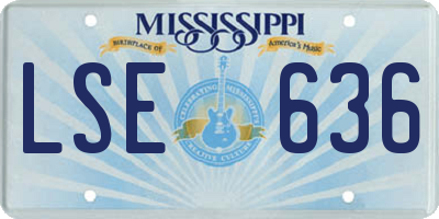 MS license plate LSE636
