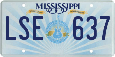 MS license plate LSE637