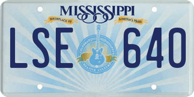 MS license plate LSE640