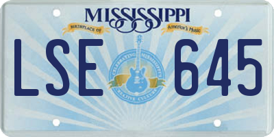 MS license plate LSE645