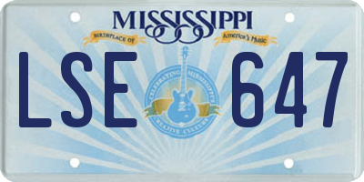 MS license plate LSE647