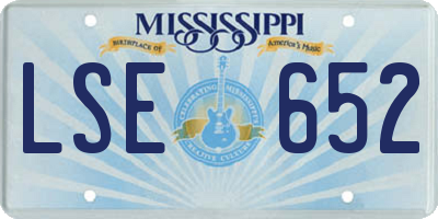 MS license plate LSE652