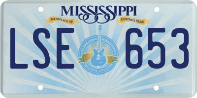 MS license plate LSE653