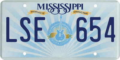 MS license plate LSE654
