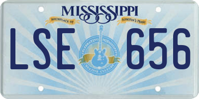 MS license plate LSE656