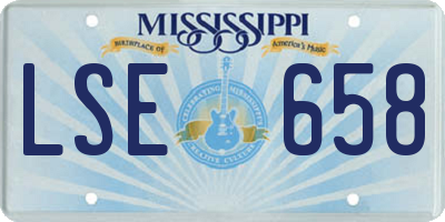 MS license plate LSE658