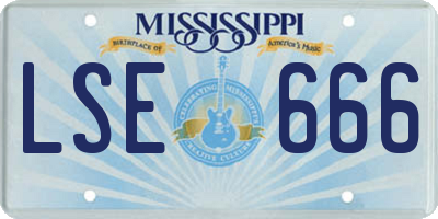 MS license plate LSE666