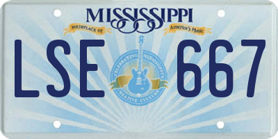 MS license plate LSE667