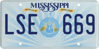 MS license plate LSE669