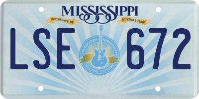 MS license plate LSE672