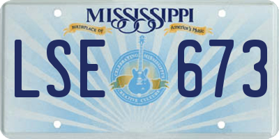MS license plate LSE673