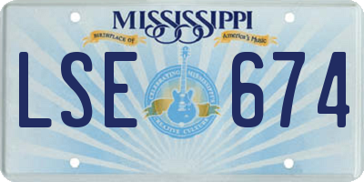 MS license plate LSE674